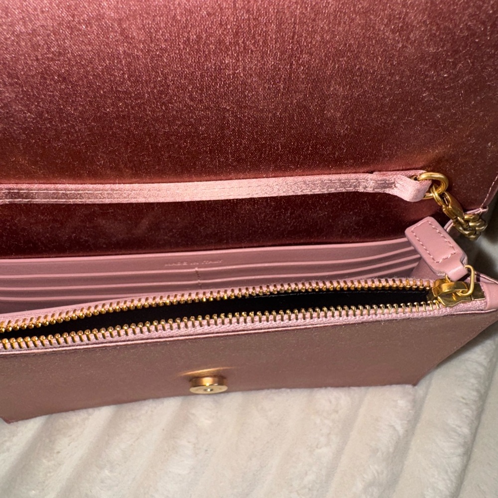 AUTHENTIC Saint Laurent YSL Kate Tassel Chain Bag Satin Dragee Pink Small NWT - Picture 13 of 16